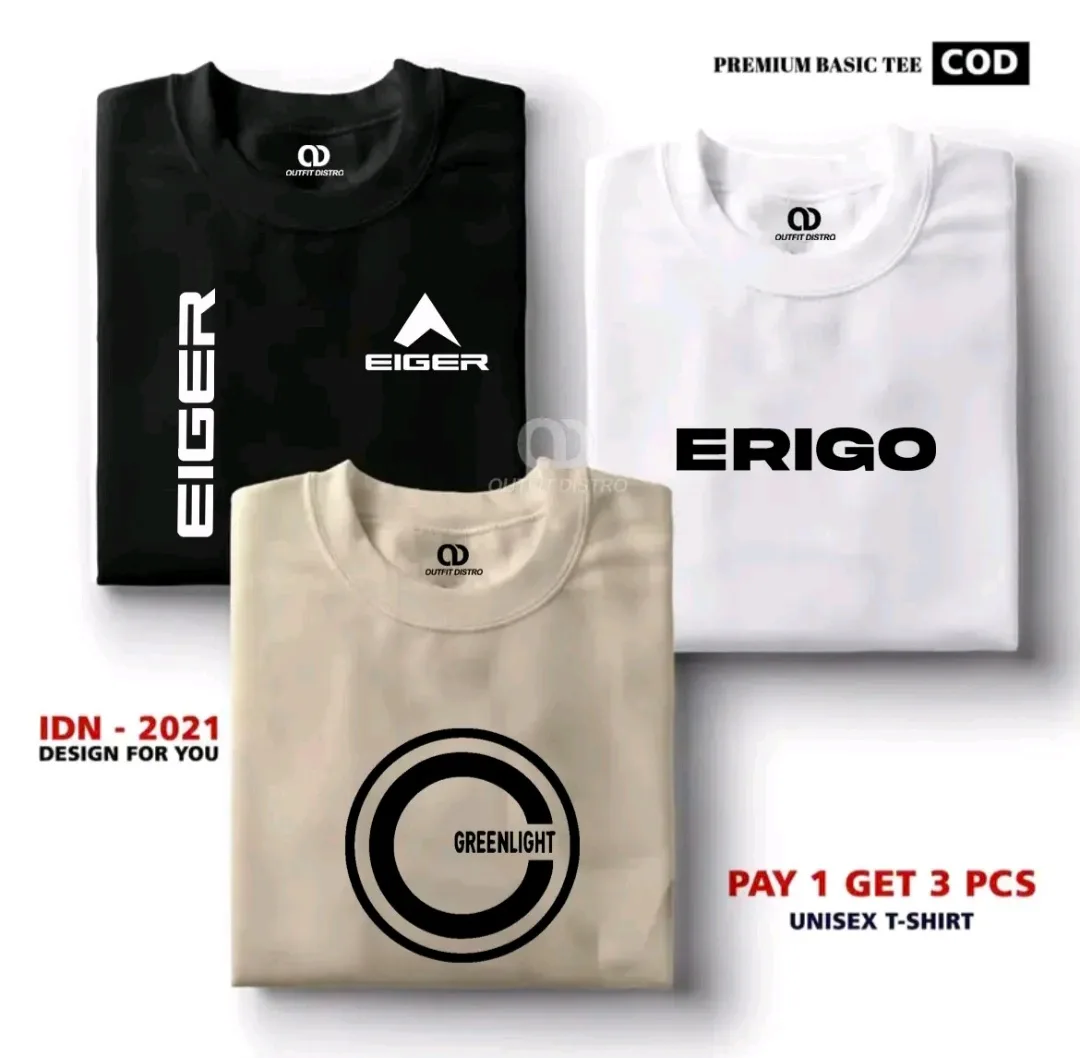 Kaos Distro Premium Pria – Beli 1 Dapat 3, Gaya Elegan Tanpa Mahal!